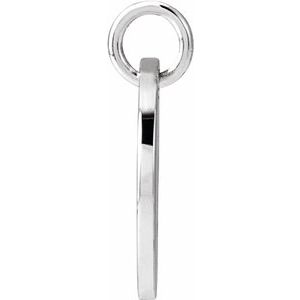 14K White Gold Script Initial O Pendant