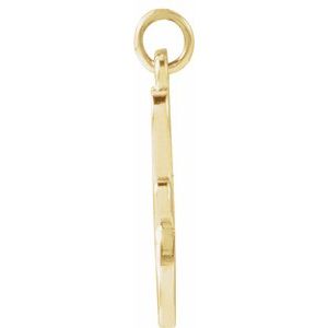 14K Yellow Gold Petite Initial F Pendant