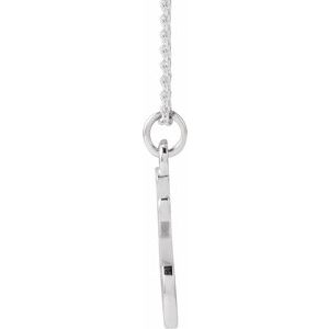 14K White Gold Petite Initial T 16" Necklace