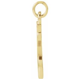 14K Yellow Gold Petite Initial T Pendant