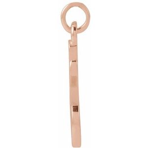 14K Rose Gold Petite Initial T Pendant