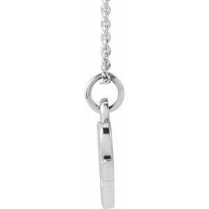 14K White Gold Petite Initial W 16" Necklace