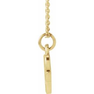 14K Yellow Gold Petite Initial W 16" Necklace