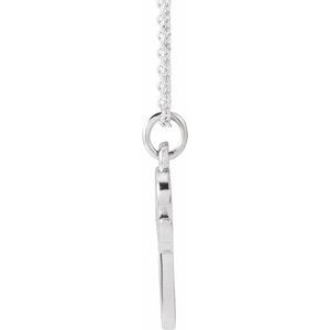 14K White Gold Petite Initial P 16" Necklace