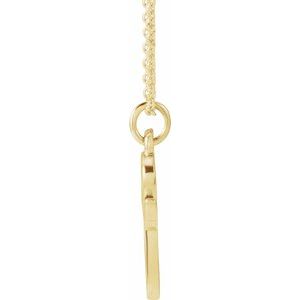 14K Yellow Gold Petite Initial P 16" Necklace