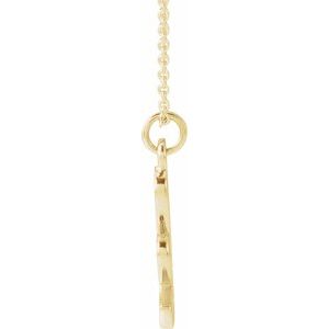 14K Yellow Gold Petite Initial K 16" Necklace