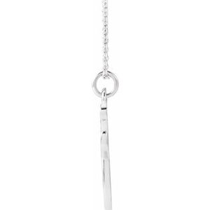 14K White Gold Petite Initial J 16" Necklace