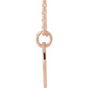 14K Rose Gold Script Initial S 16-18" Necklace
