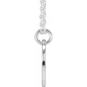 14K White Gold Script Initial Y 16-18" Necklace