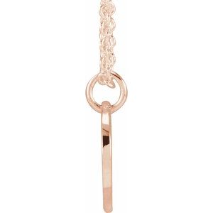 14K Rose Gold Script Initial N 16-18" Necklace