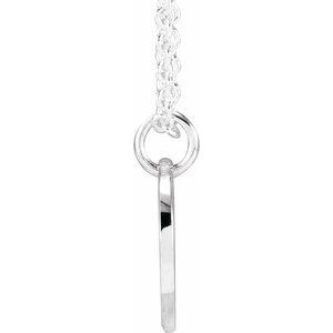 14K White Gold Script Initial N 16-18" Necklace