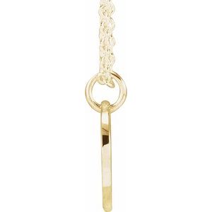 14K Yellow Gold Script Initial N 16-18" Necklace