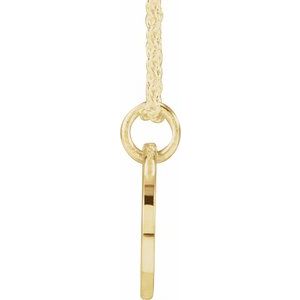 14K Yellow Gold Script Initial F 16-18" Necklace