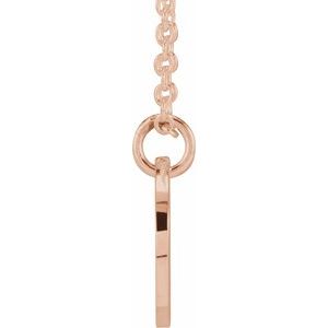 14K Rose Gold Script Initial D 16-18" Necklace