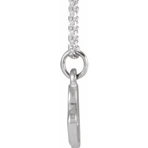 14K White Gold Petite Initial N 16" Necklace