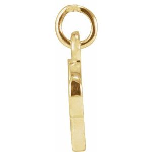 14K Yellow Gold Petite Initial O Pendant