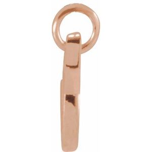 14K Rose Gold Petite Initial V Pendant