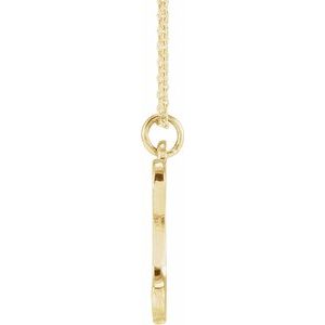 14K Yellow Gold Petite Initial D 16" Necklace