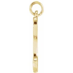 14K Yellow Gold Petite Initial D Pendant