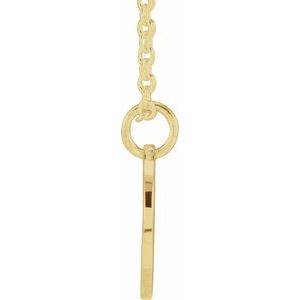 14K Yellow Gold Script Initial T 16-18" Necklace