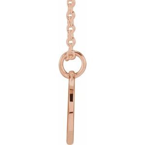 14K Rose Gold Script Initial Q 16-18" Necklace