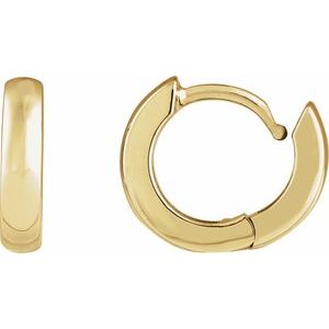 18K Yellow Gold Hinged 12 mm Hoop Earrings