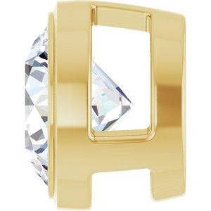 14K Yellow Gold 3/4 CT Lab-Grown Diamond Slide Pendant
