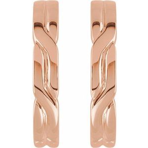 14K Rose Gold J-Hoop Earrings