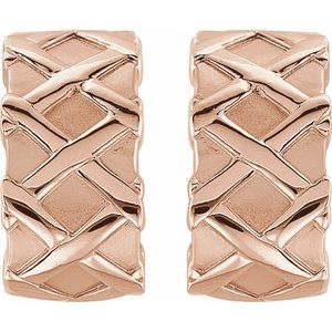 14K Rose Gold J-Hoop Earrings