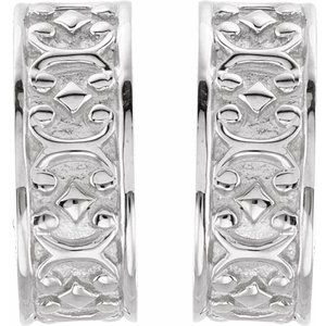 14K White Gold J-Hoop Earrings