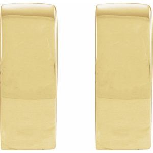 14K Yellow Gold Hinged 11.5 mm Hoop Earrings