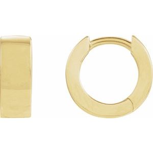 14K Yellow Gold Hinged 11.5 mm Hoop Earring