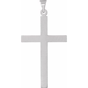 14K White Gold 31.5x20 mm Cross Pendant
