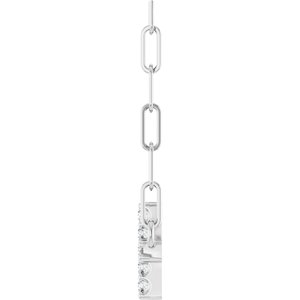14K White Gold .05 CTW Natural Diamond Sideways Cross 18" Necklace