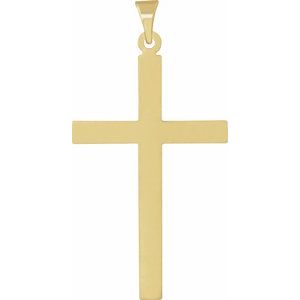14K Yellow Gold 31.5x20 mm Cross Pendant
