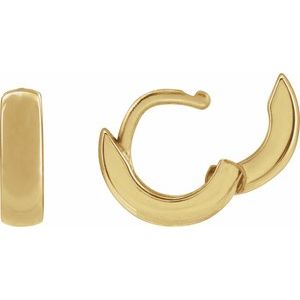 14K Yellow Gold Hinged 8 mm Hoop Earrings