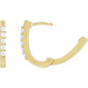 14K Yellow Gold 1/6 CTW Natural Diamond 15.1 mm Hoop Earrings