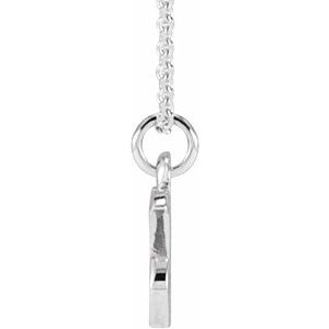 14K White Gold Petite Initial X 16" Necklace