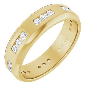 14K Yellow Gold 5/8 CTW Natural Diamond Band