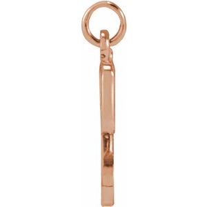 14K Rose Gold Petite Initial Y Pendant