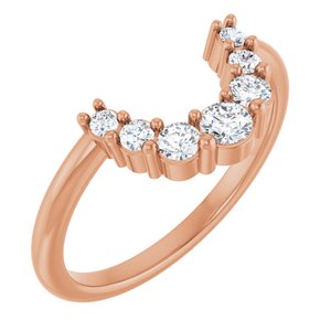 14K Rose Gold 1/3 CTW Lab-Grown Diamond Contour Band