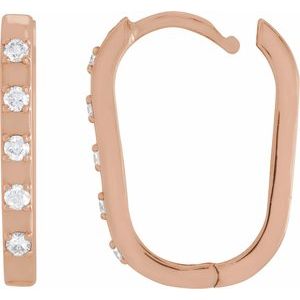 14K Rose Gold 1/8 CTW Natural Diamond 17.25 mm Hoop Earrings