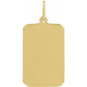 14K Yellow Gold Cross Dog Tag Pendant