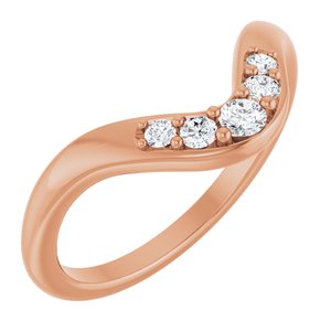 14K Rose Gold 1/6 CTW Lab-Grown Diamond Contour Band