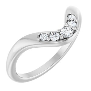 14K White Gold 1/6 CTW Natural Diamond Contour Band