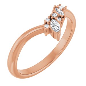14K Rose Gold 1/8 CTW Lab-Grown Diamond Contour Band