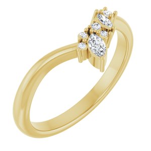 14K Yellow Gold 1/8 CTW Lab-Grown Diamond Contour Band