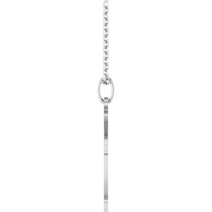 14K White Gold Cross 18" Necklace