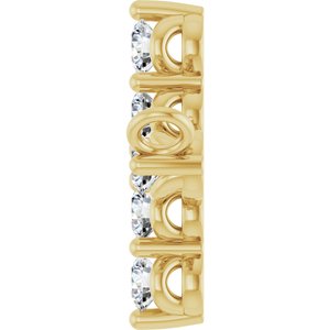 14K Yellow Gold 1/4 CTW Natural Diamond Sideways Cross Necklace Center