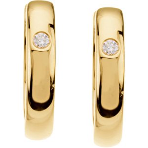 14K Yellow Gold .04 CTW Natural Diamond 13 mm Hoop Earrings